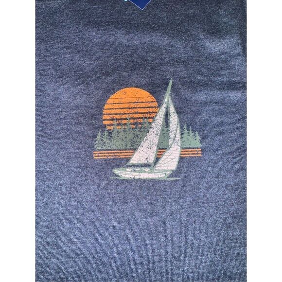 NWT Navy Blue Izod Saltwater Crewneck Long Sleeve Tee Mens Size Large - Picture 2 of 9